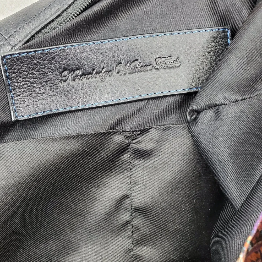Robert Graham Duffel Bag‎ Black Leather Pebbled Weekender Travel Luggage Bag